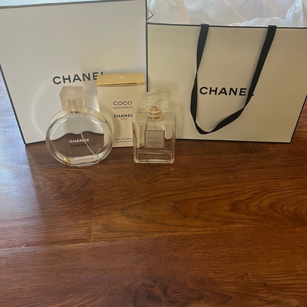 Chanel Fragrance Gift Box Set with Elegant Gift Bag and EMPTY Bottles
